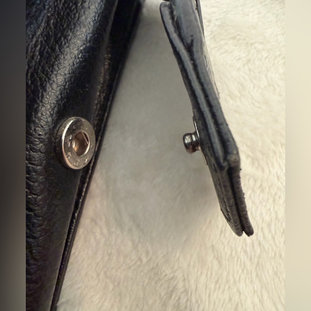 Min & Mon Vali Crossbody Small Black Leather Bag w/ black fur. “All Over Eyes” - Picture 13 of 16